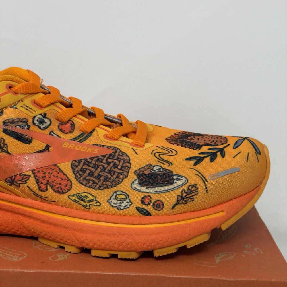 Brooks Ghost 14 Turkey Trot Thanksgiving Running Shoes Women 7B Orange AUTH - Picture 14 of 16